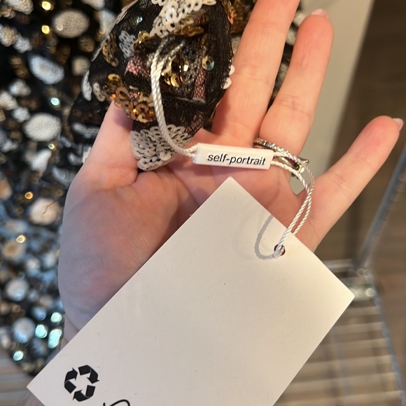 Self Portrait Mesh Sequin Tiered Midi Dress - Picture 7 of 7